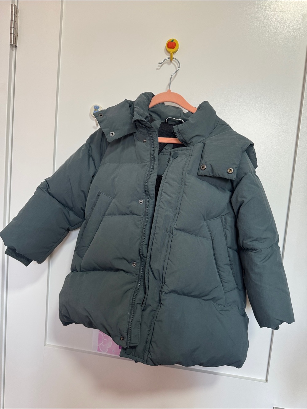 Kids Puffer Down Jacket in Dark Green